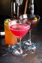 Variety of seasonal cocktails Royalty Free Stock Photo
