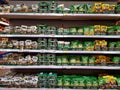 Variety of seeds and nuts at the Selgros hypermarket Royalty Free Stock Photo