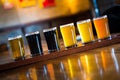 A variety set of craft beers light and dark Royalty Free Stock Photo