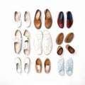 Variety of shoes over view. Elegant accessories collection. Generative AI