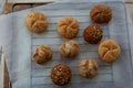 Variety of small breads with seeds