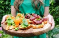 Variety of small canapes before the party