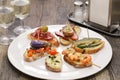 Variety of spanish pinchos italian cicchetti