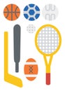 Variety of sports equipment.