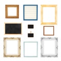 Variety style of picture frames set isolated on white background Royalty Free Stock Photo