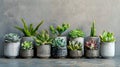 Assortment of Potted Succulents Displayed on a Shelf. Simple and Stylish Home Decor. Perfect for Modern Living Spaces