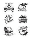 Variety of summer emblems set