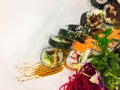 Variety of sushi rolls on a white plate Royalty Free Stock Photo