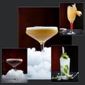 A variety of sweet alcoholic cocktails collage