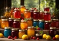 A variety of sweet, delicious and flavorful fruit jams