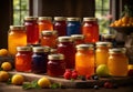 A variety of sweet, delicious and flavorful fruit jams