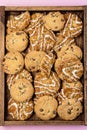 Variety of Tasty Homemade Cookies Wooden Tray of Pastry Cookies Dessert Vertical