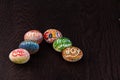Variety of texted eggs for the Easter festival Royalty Free Stock Photo