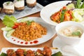 Variety of Thai Food Dishes Royalty Free Stock Photo