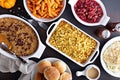 Variety of Thanksgiving sides on the table