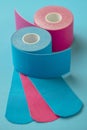Variety of therapeutic self adhesive tapes, taping kinesiologico