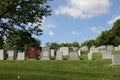 A variety of tombstones covering a hillside at Arlington National Cemetery in Arlington, Virginia, USA