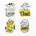 Variety of travelling stickers set