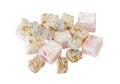 Variety of Turkish Delight isolated Royalty Free Stock Photo