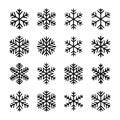 Variety of unique snowflake designs creating a winter theme suitable for festive decorations and patterns Royalty Free Stock Photo