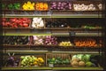 A variety of vegetables in supermarket