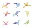 Variety of watercolor birds set Royalty Free Stock Photo