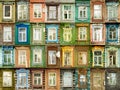 Variety windows from Russian town Murom Royalty Free Stock Photo
