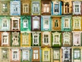 Variety windows from Russian town Rostov Royalty Free Stock Photo