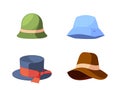 Variety Of Women Hats In Different Colors And Styles, Graphics Collection Of Hats For Various Purposes And Fashion