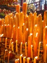 Variety of yellow candles