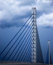 Varina-Enon Bridge under storm clouds Royalty Free Stock Photo