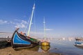 Varino boat Amoroso (left) and Bote de Fragata Baia do Seixal (right). Royalty Free Stock Photo