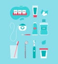 Various accessories for daily dental care.