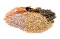 Various agricultural crops are poured together. Form a beneficial nutrient mixture