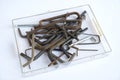 Various Allen keys in a perspex container. Royalty Free Stock Photo