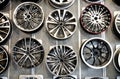 Various alloy wheels Royalty Free Stock Photo