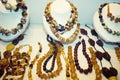 Various Amber Necklaces Royalty Free Stock Photo