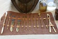 Various ancient Roman scalpels and other surgical instruments ma