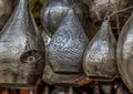 Various arabic antique objects displayed in an old shop in the bazaar