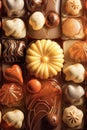 A mix various assorted chocolates.