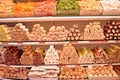 Various assorted Turkish delight in a store market