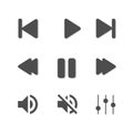 Various audio icons on a white background