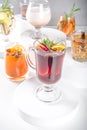 Various autumn winter alcohol cocktails Royalty Free Stock Photo