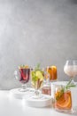 Various autumn winter alcohol cocktails Royalty Free Stock Photo