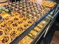 various baklava local sweets in pastry shop