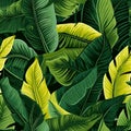 Various banana leaves, flutter, paper cut, Generative AI