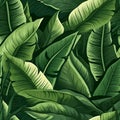 Various banana leaves, flutter, paper cut, Generative AI