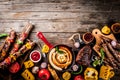 Various barbecue grill food Royalty Free Stock Photo