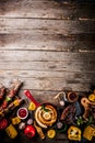 Various barbecue grill food Royalty Free Stock Photo