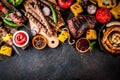 Various barbecue grill food Royalty Free Stock Photo